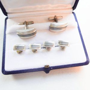 Bergdorf Goodman Sterling Silver Tuxedo Jewelry Set